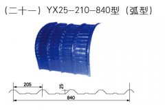 YX25-210-840型（弧型彩鋼瓦）